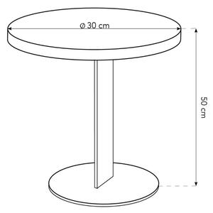 Bílý mramorový odkládací stolek MICADONI NAMIB 30 cm s kovovou podnoží