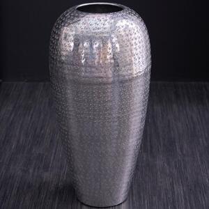Moebel Living Stříbrná hliníková váza Barrie 50 cm