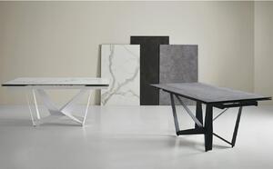 Bílý skleněný rozkládací stůl Somcasa Isia 160 - 240 x 90 cm