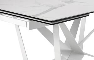 Bílý skleněný rozkládací stůl Somcasa Isia 160 - 240 x 90 cm