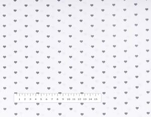 Biante Bavlněný obdélníkový ubrus Sandra SA-265 Tmavě šedá srdíčka na bílém 60x100 cm