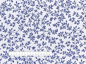 Biante Bavlněný čtvercový ubrus Sandra SA-251 Modré pnoucí lístky na bílém 50x50 cm