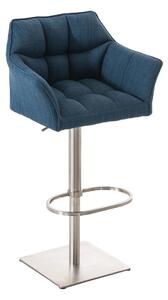 Barová židle Damas E1 ~ látka, nerezový rám Barva Modrá