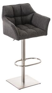 Barová židle Damas E1 ~ látka, nerezový rám - Titanovo šedá