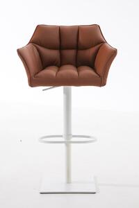 Barová židle Damas W1~ koženka, bílý rám Barva Světle hnědá