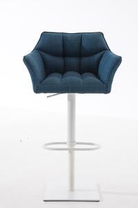 Barová židle Damas W1 ~ látka, bílý rám Barva Modrá