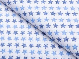 Biante Bavlněné prostírání na stůl Sandra SA-266 Modré hvězdičky na bílém 30x40 cm