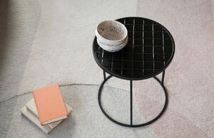 Černý kovový odkládací stolek ZUIVER GLAZED s keramickým obkladem