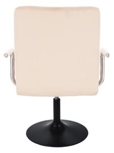 LuxuryForm Židle VERONA VELUR na černém talíři - krémová