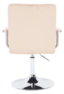 LuxuryForm Židle VERONA VELUR na stříbrném talíři - krémová