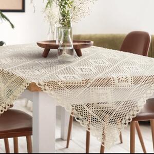 AŽUROVÝ UBRUS OLIVIA 85X85 CM SVĚTLEBÉŽOVÝ BX