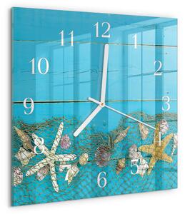 Skleněné hodiny Mořské poklady zskb-30x30-00091784