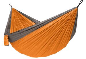 Houpací síť pro dva Camping + Slap strap (oranžový SET) Exteriér | Zahradní houpání | Sítě