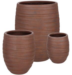 Bizzotto Set tří keramických zahradních květináčů Strips Ø25/36/49 cm