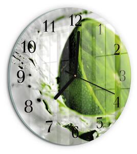 Skleněné nástěnné hodiny Uhličitan vápenatý zsoc-fi30-00177741