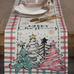 VÁNOČNÍ BĚHOUN NA STŮL MERRY CHRISTMAS 33X183 CM VZOROVANÝ