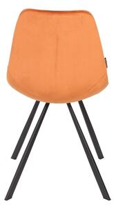 Oranžová sametová jídelní židle DUTCHBONE Franky