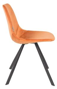 Oranžová sametová jídelní židle DUTCHBONE Franky