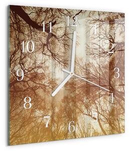 Skleněné hodiny Koruny stromů zskb-30x30-00090976