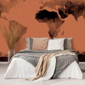 Samolepící tapeta oranžová mapa v polygonálním stylu - 150x100 cm