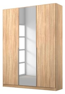 Šatní skříň ARIANNA dub sonoma, 3 dveře, zrcadlo