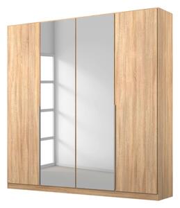 Šatní skříň ARIANNA dub sonoma, 4 dveře, 2 zrcadla