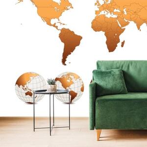 Samolepící tapeta globusy s mapou světa - 300x200 cm