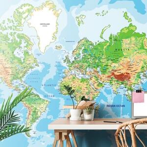 Tapeta klasická mapa světa - 300x200 cm