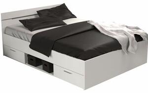 Manželská postel 160 cm Myriam (bílá) (bez matrace a roštu). Vlastní profesionální přeprava až k Vám domů 1040196