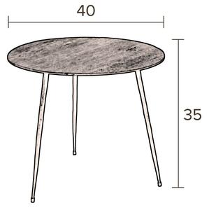 Hnědý borovicový odkládací stolek DUTCHBONE Pepper 40 cm