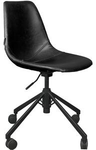 Černá koženková konferenční židle DUTCHBONE Franky