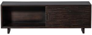 Hoorns Tmavě hnědý dřevěný TV stolek Tillie 150 x 40 cm