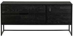 Hoorns Černý dřevěný TV stolek Sinai 120 x 44 cm