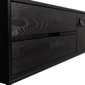 Hoorns Černý dřevěný TV stolek Sinai 120 x 44 cm