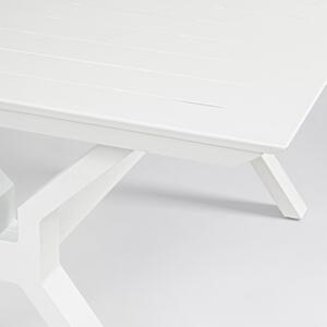 Bílý hliníkový zahradní rozkládací stůl Bizzotto Kenyon 180/240 x 100 cm