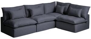 Kave Home Tmavě šedá rohová pohovka Anarela 327 cm s odnímatelným potahem