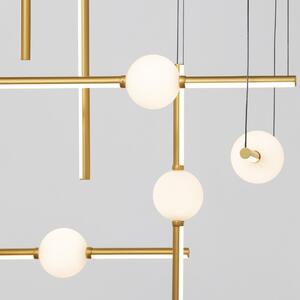 Zlaté závěsné LED světlo Nova Luce Acrobat 106 cm