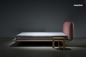 NUVOLA Design postele moderní z masivu s čalouněným čelem