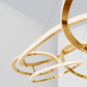 Zlaté kovové závěsné LED světlo Nova Luce Nudos 150 cm