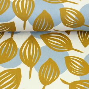 SWAFING Dekorační látka Dots & Leaves by Emjo Design listy a puntíky