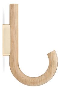 GEJST Dřevěný háček Hook - Oak/Brass GT136