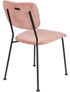 Růžová manšestrová jídelní židle ZUIVER BENSON