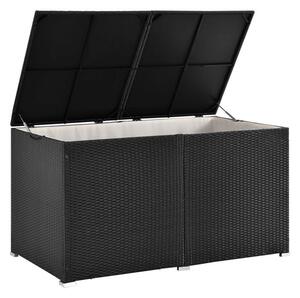 Úložný box z polyratanu 950 l, černý, s vnitřní plachtou