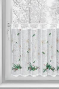 KRÁTKÁ VÁNOČNÍ ZÁCLONA NA POUTKÁCH XMAS1 60X150 CM VZOROVANÁ