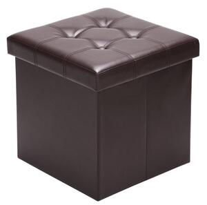 Hnědý čalouněný Taburet Wide Decor