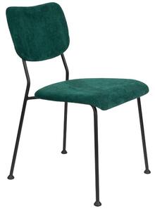 Tmavě zelená manšestrová jídelní židle ZUIVER BENSON