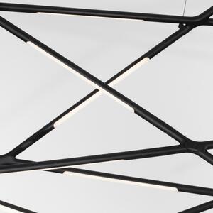 Černé kovové závěsné LED světlo Nova Luce Raccio 180,5 cm