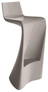 VONDOM Šedo hnědá plastová barová židle WING 72 cm