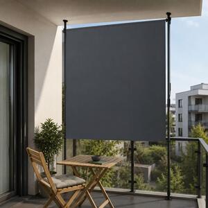 Svislá balkonová markýza 150 × 310 cm bez vrtání, šedá