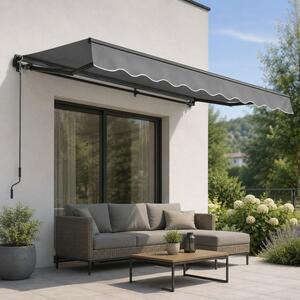 Kloubová markýza 300 × 250 cm na terasu a balkon, šedá